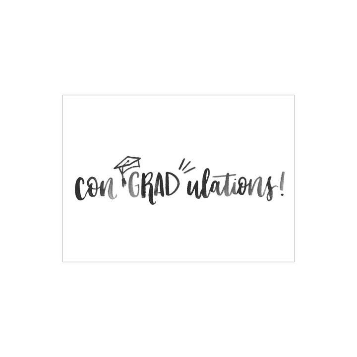 conGRADulations greeting card for wholesale by Katie Elizabeth Lettering