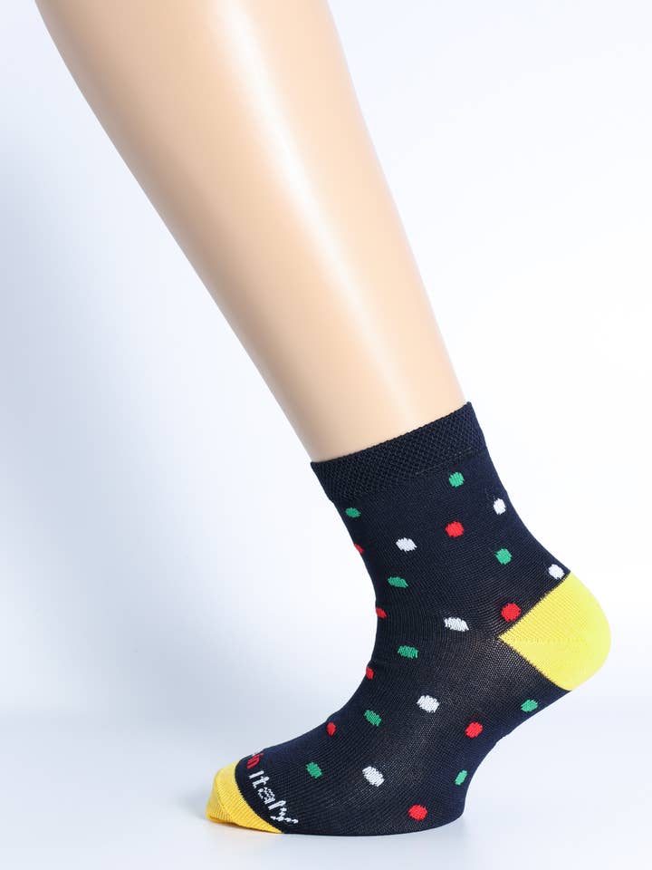 Tris polka dot baby socks for wholesale by Calze Yemega