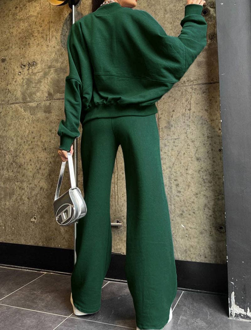 safistyle – wholesale Set med topp och byxa – Dam – Zip-Up Kort Jacka och Vida Byxor Set15