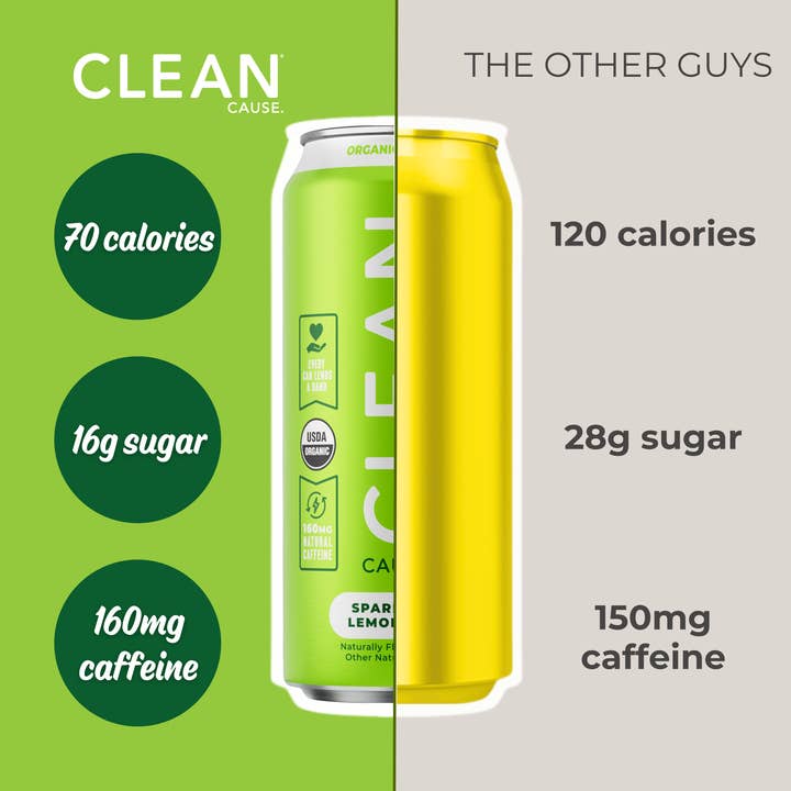 CLEAN Cause - Wholesale Iced Tea - Organic Lemon Lime Sparkling Yerba Mate Tea – 12-pack Cans3