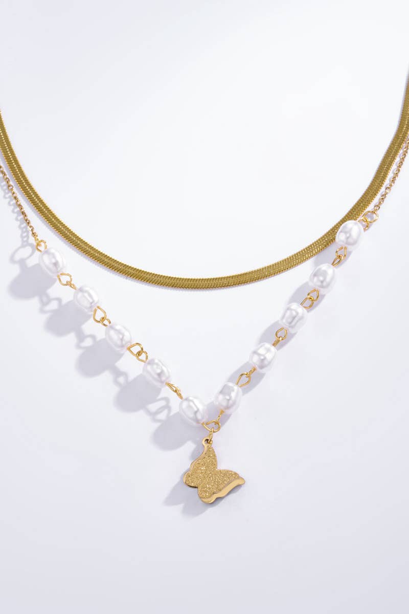 Gold Stainless steel necklace 224YC24 for wholesale on Faire2