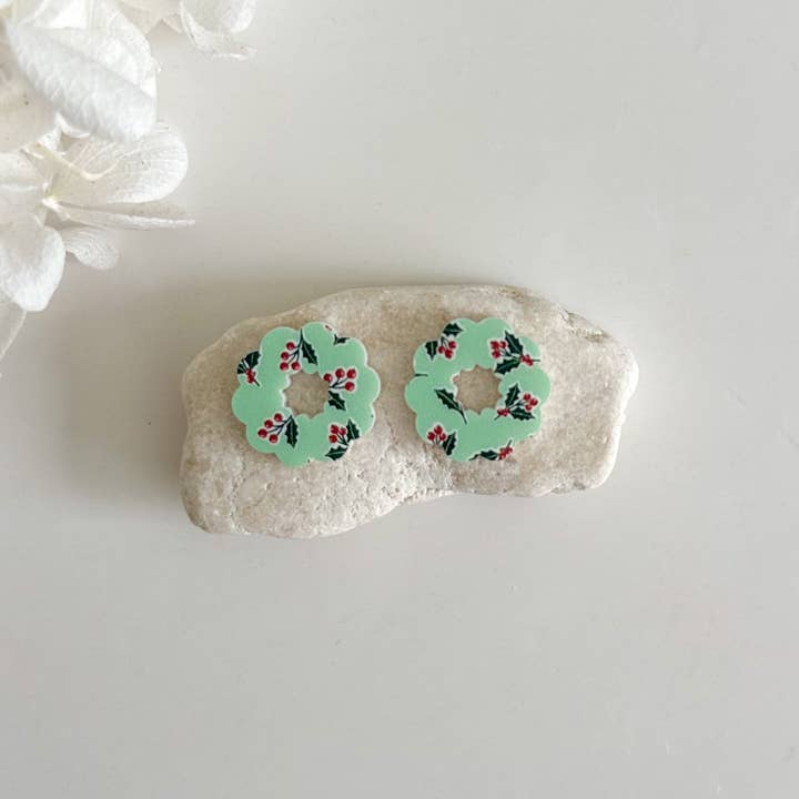 Pollie & Res - Wholesale Stud/post earrings - Christmas Acrylic Studs9