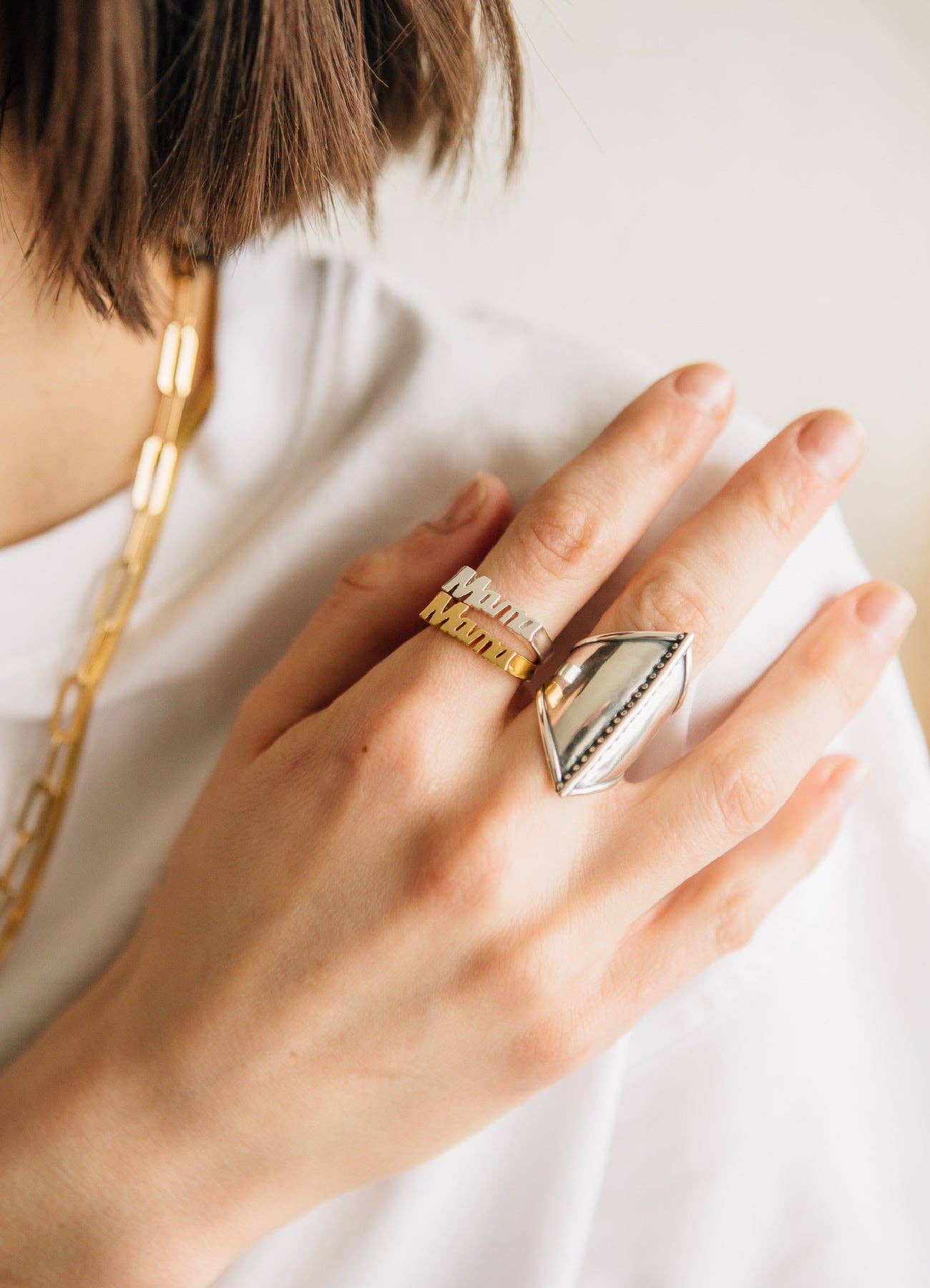 Sierra Winter Jewelry - Wholesale Band/gestapelde ring - Mama Ring - Goud1