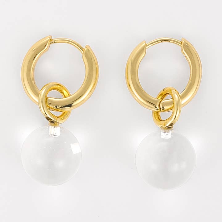 Grace Øreringe Klar Kvarts Guld for engroshandel hos Stellar Whispers