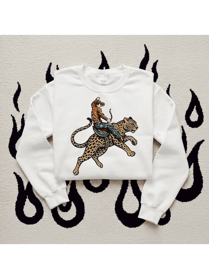 Gunpowder and Glam Boutique - Wholesale Graphic Sweatshirt - Women's - Cowboy Jaguar Tee or Crewneck3