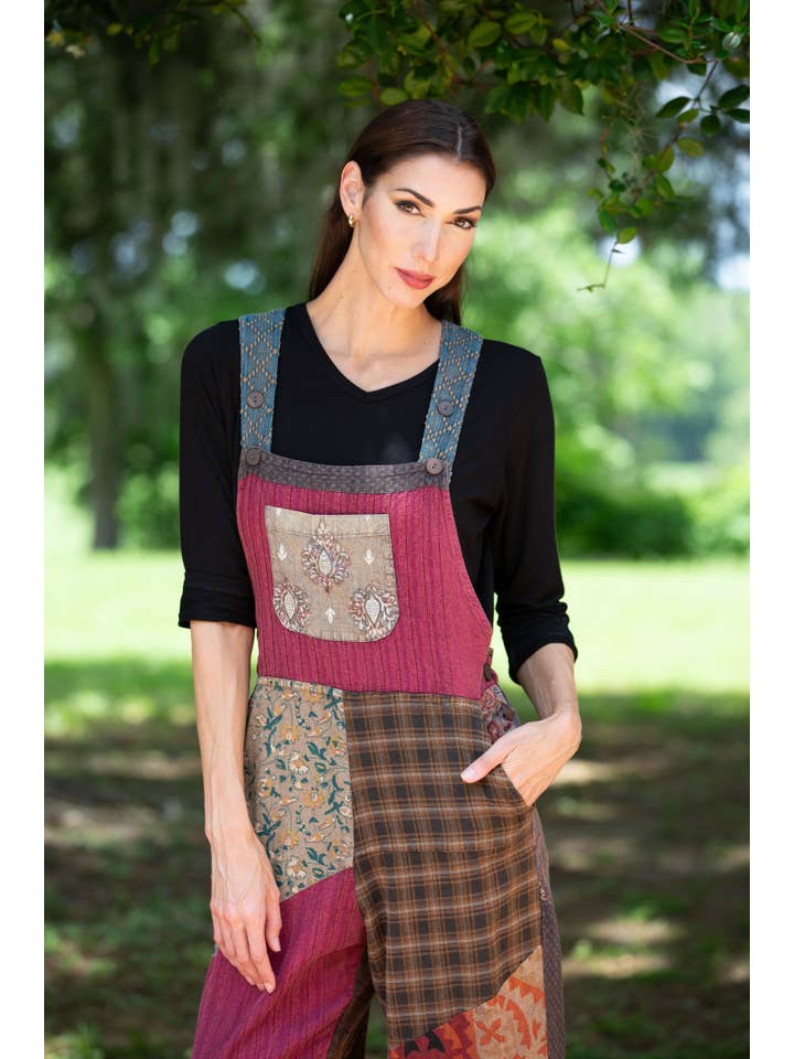 Sacred Threads - Wholesale Overalls - Women's - Collage Cotton Patchwork Overalls