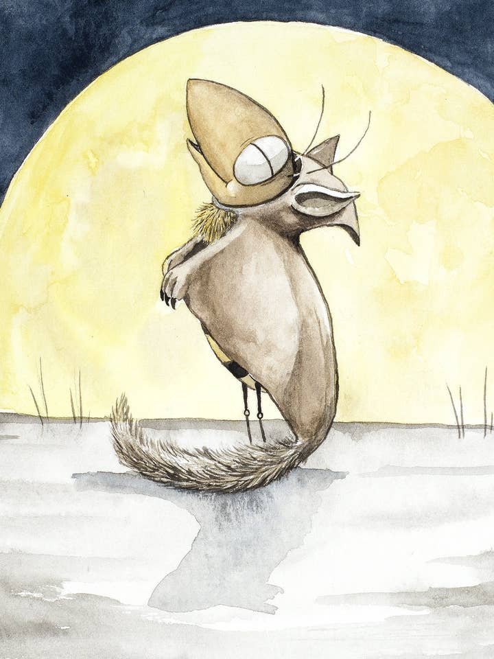 Impressão Giclée de Uivo de Pintura Original em Aquarela por atacado de Katie Crawford Art