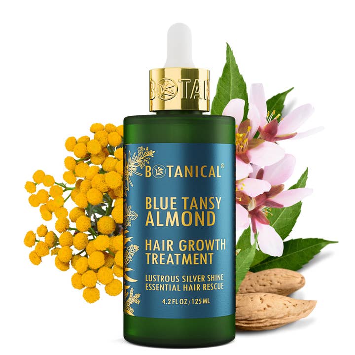 Hair Growth Pre-Shampoo Treatment - Blue Tansy & Almond - Lustrous Silver Shine for wholesale by Botanical Green Lab