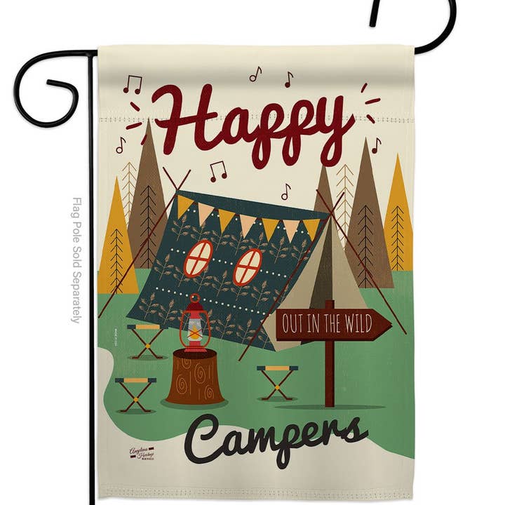 Two Group Flag Co – Bandeira por atacado – Bandeira de decoração de acampamento ao ar livre feliz campistas