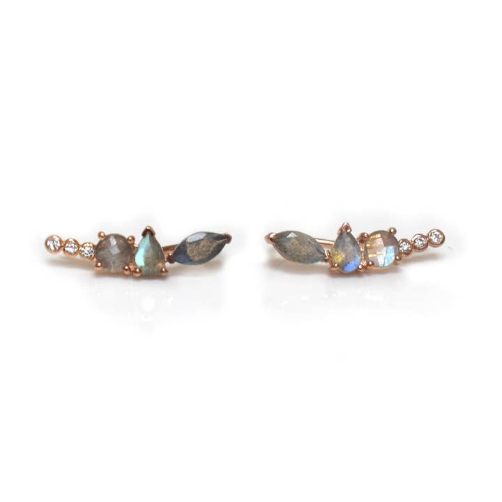 Rose Gold Labradorite Wing Climbers for wholesale by La Kaiser