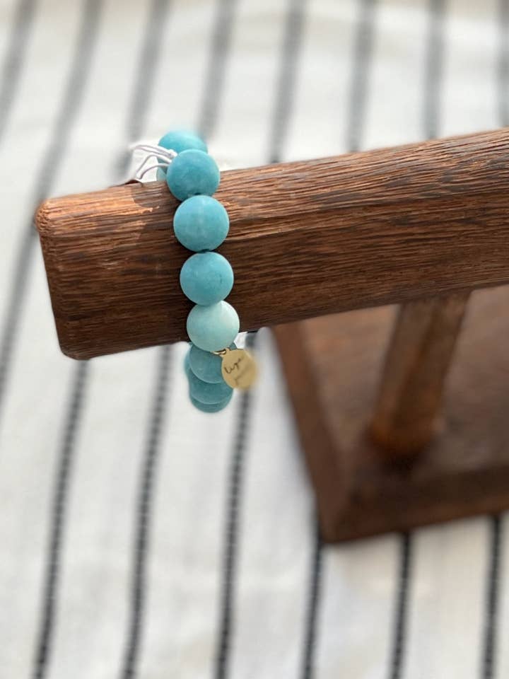 12mm mat turkis jade armbånd for engroshandel hos Liza June