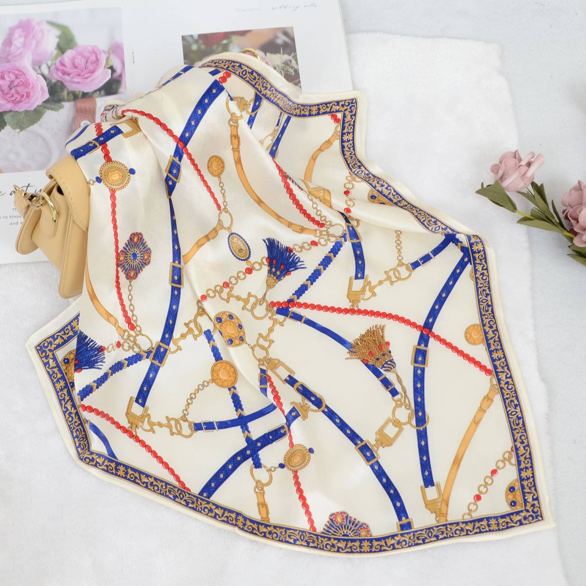 AK Brand - Wholesale Scarf - Women's - Mulberry Silk Small Square Scarf Lightweight Head Scarf8