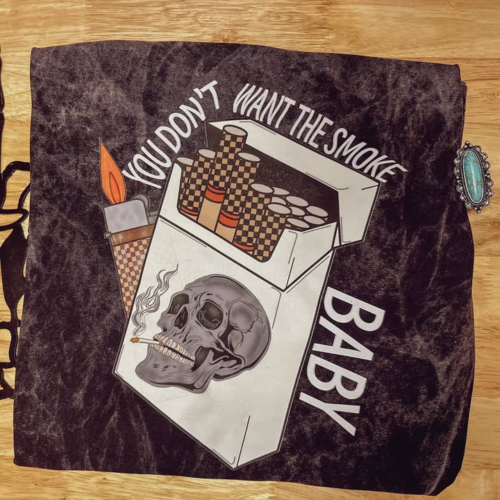 Bar Tabs Wholesale - Wholesale Screen Printed T-Shirt - Women's - Smoke Tee, Western Tee0