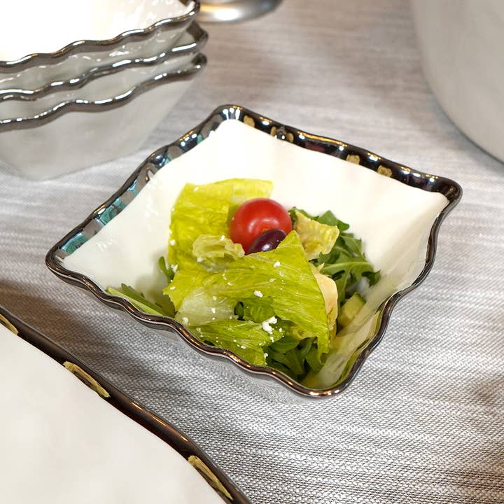 Regency Silver Square Snack Bowls 5in x 2.5in for wholesale by Certified International