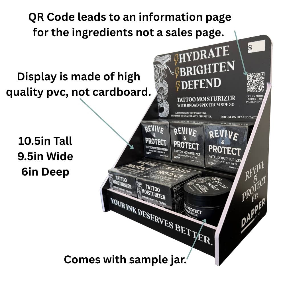 Dapper Peak - Wholesale Tattoo Enhancer - Revive and Protect Moisturizing Tattoo Cream with SPF 302