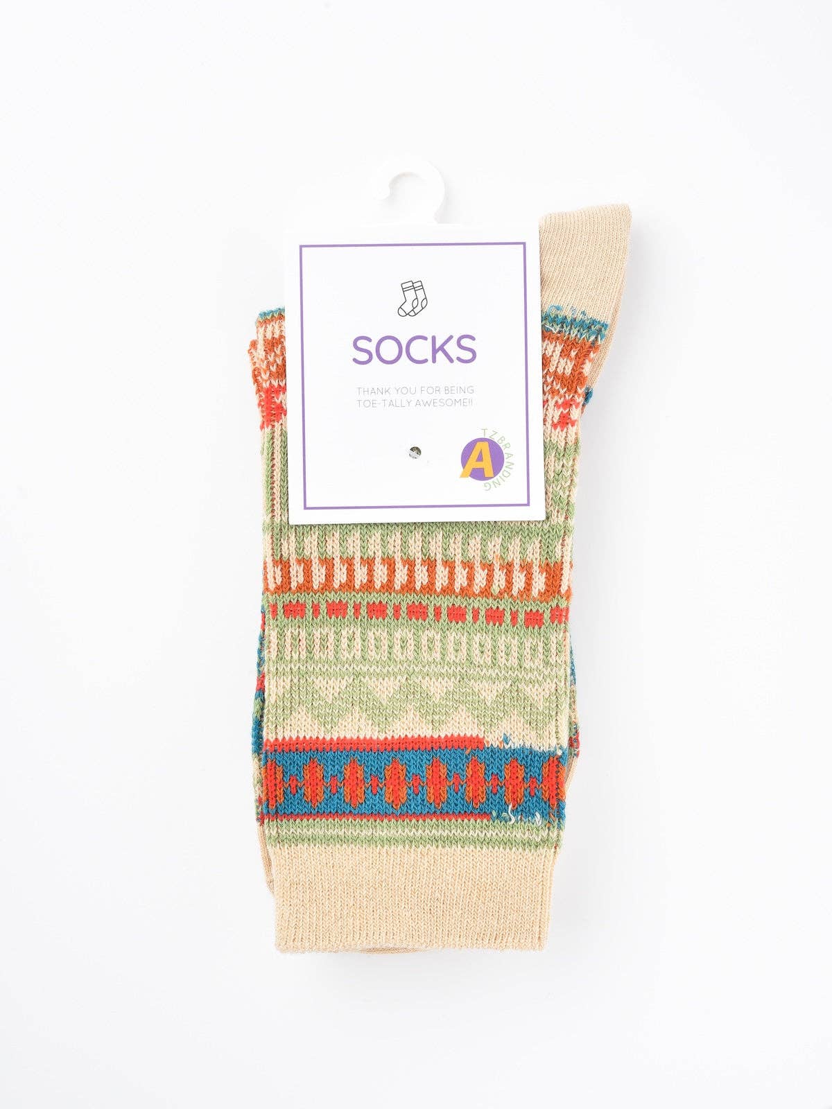 Funkyrel® Atzbranding Limited - Wholesale Socks - Women's - Rufia - Vintage Geometric Pattern Women's Mid-Calf Socks3