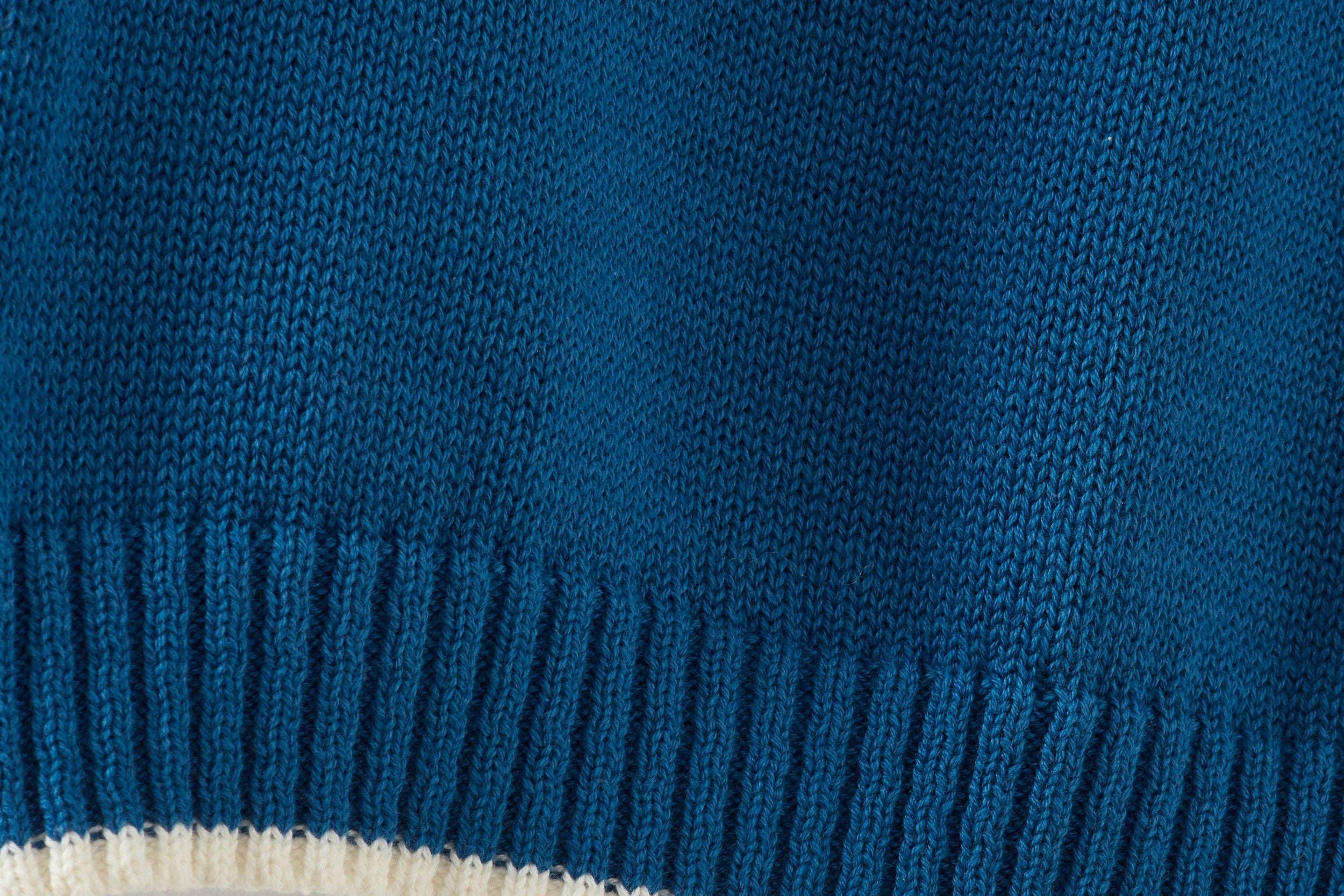 Fjord Blue Organic Cotton Nordic Knit Pullover for wholesale on Faire1