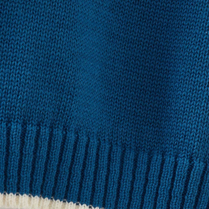 Fjord Blue Organic Cotton Nordic Knit Pullover for wholesale on Faire1