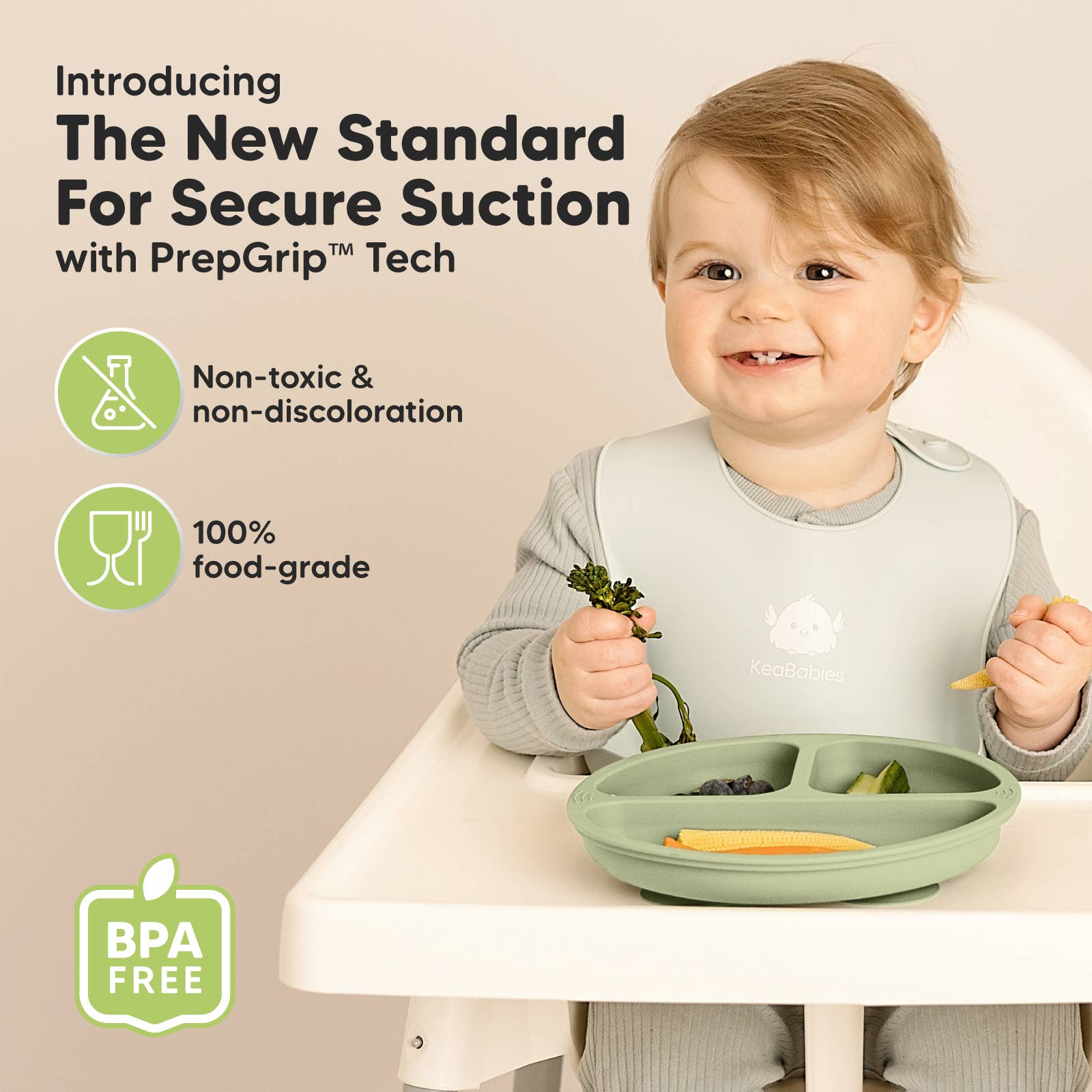 Sage 3-Pack Prep Suction Plates for Baby, BPA-Free Silicone Plate for wholesale on Faire1