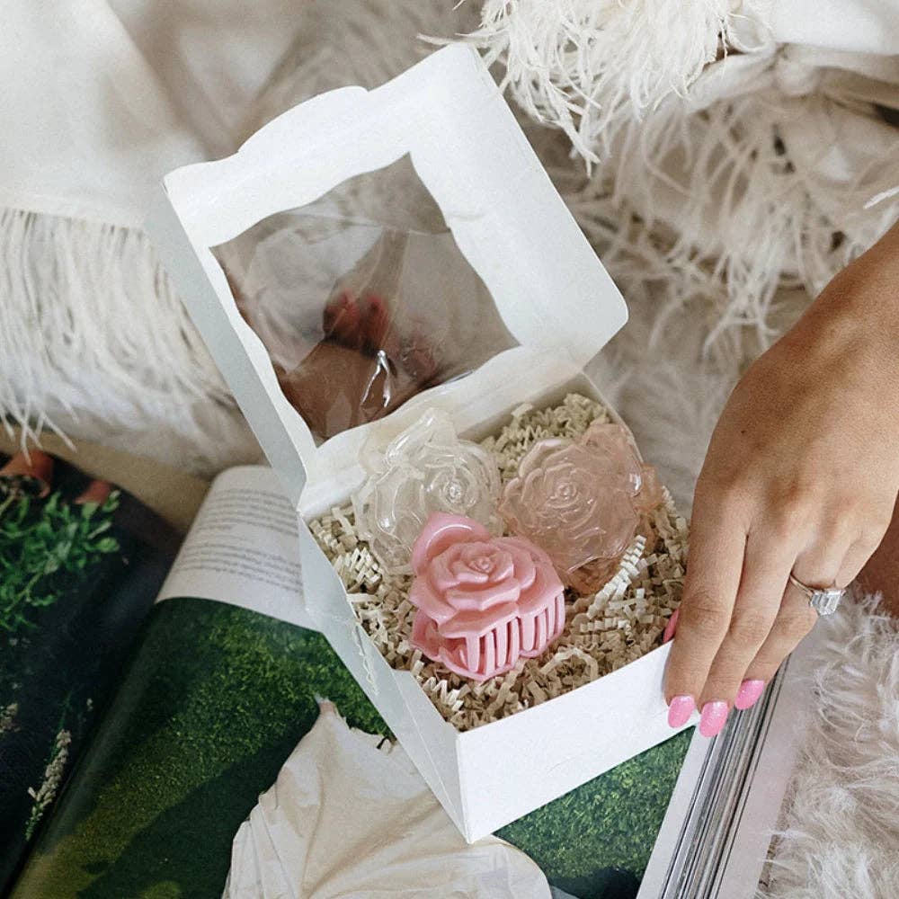 Chateau Perle - Wholesale Hair Clip - Women's - Petite Rose Clip Trio2