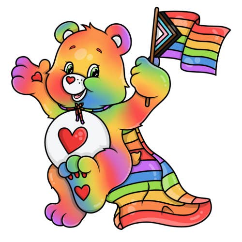 Die Cut Stickers 'Pride Care Bear' for wholesale by ART WOW