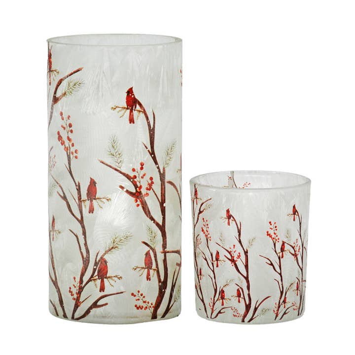Set of 2 Glass Cardinal Cups for wholesale by WT Collection