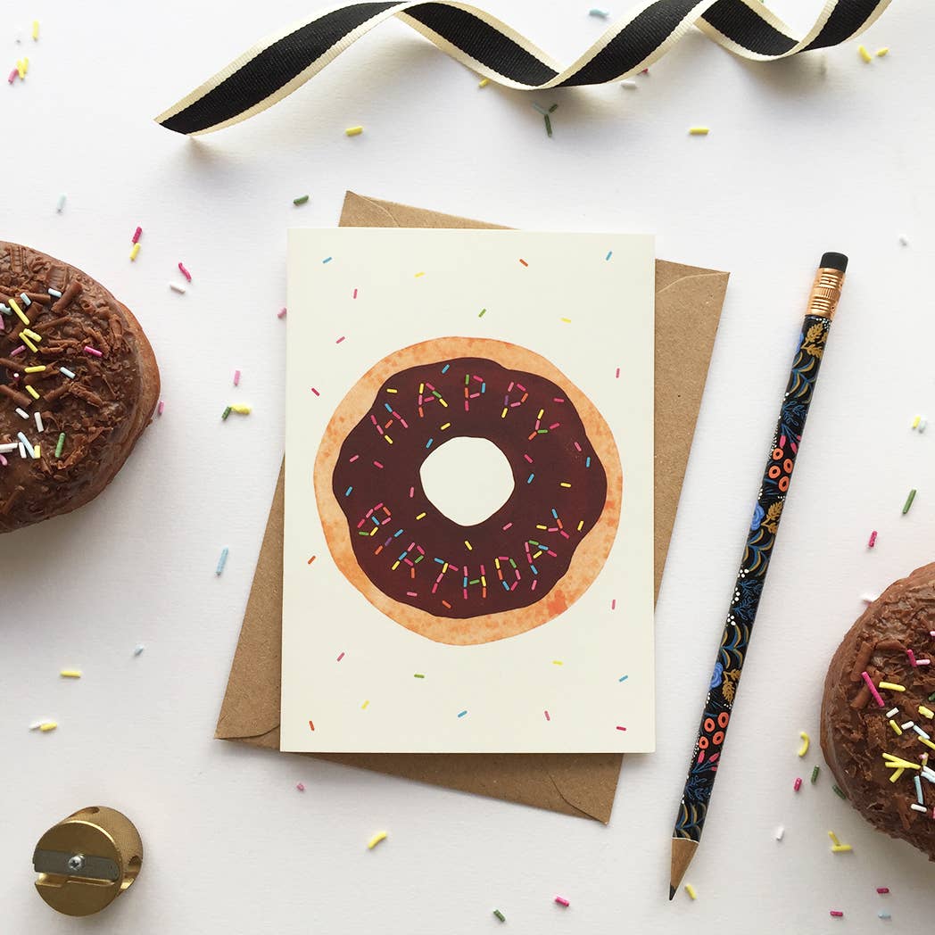 Yes! Paper Goods - Vente Cartes d'anniversaire - Carte Donut SCRATCH + SNIFF Joyeux anniversaire Rainbow Sprinkles2