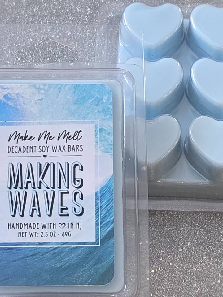 Highly Scented Heart-shaped Wax Melts - Ocean Waves Scent for wholesale by Make Me Melt