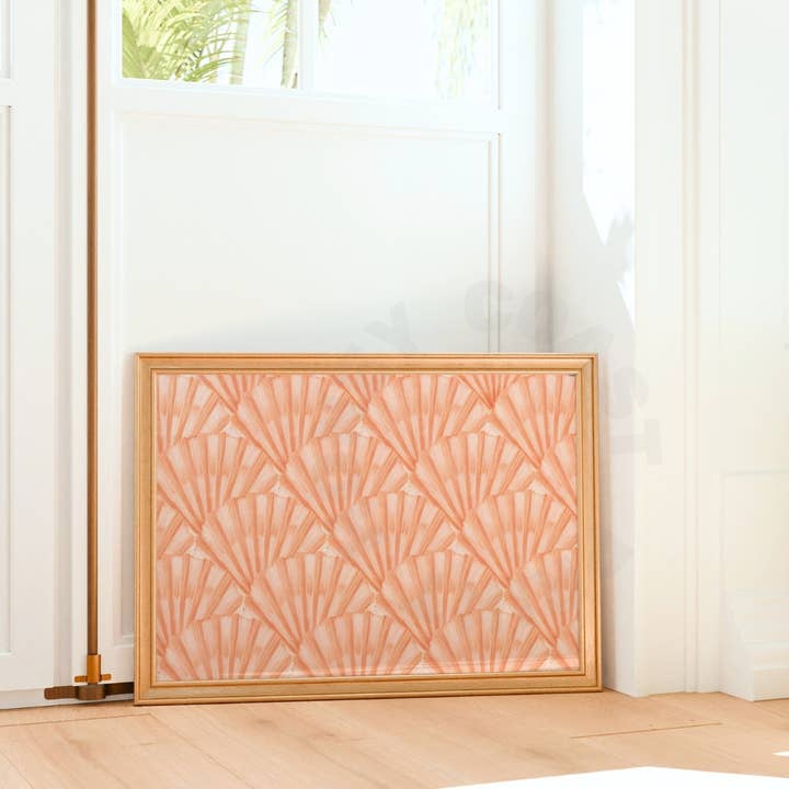 Honey Coast Print Co. - Wholesale Art Print - Landscape Watercolor Seashells Wall Art Coral Orange Prints4