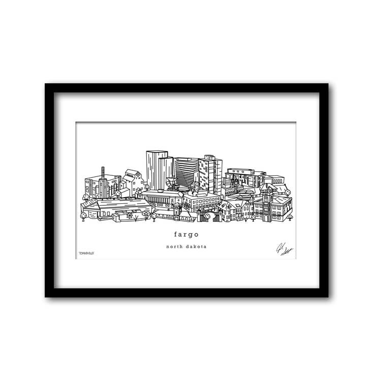 Minimalistische wanddecoratie van Fargo North Dakota voor wholesale door Townsville Art
