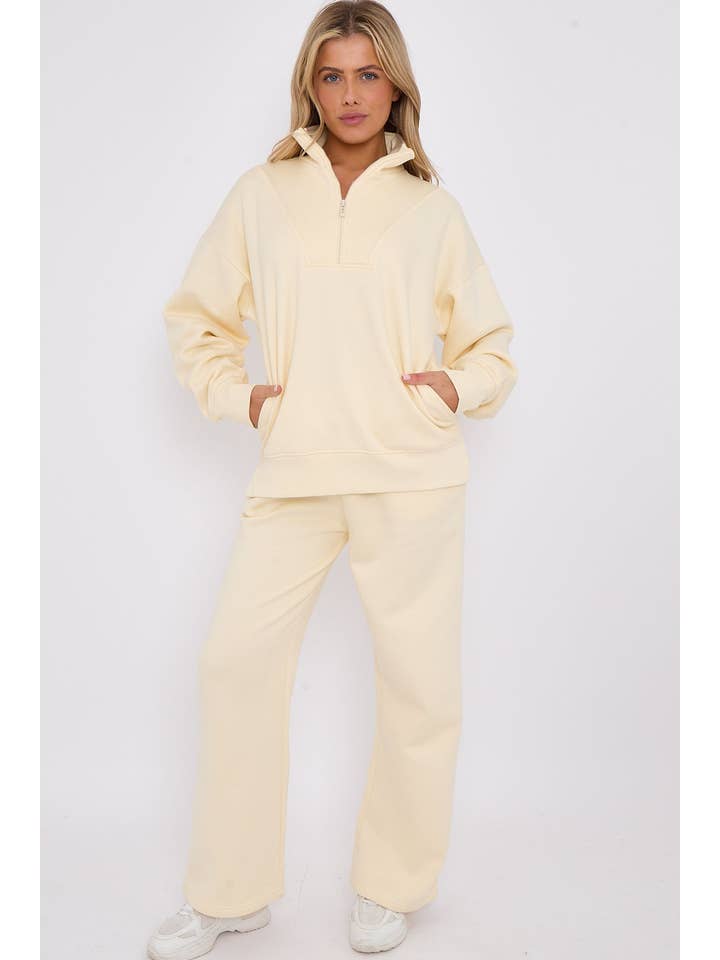 Stylewise Direct – wholesale Lounge set – Women's – 1/2 Zip Top & Jogger Fleece Co-ord3