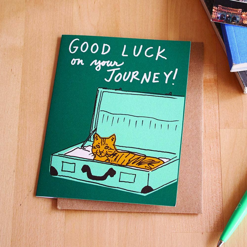 La Familia Green – Engroshandel Hverdagshilsen kort – Kat i kuffert lykønskningskort1