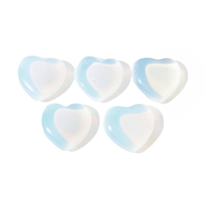 Mini sculpture en forme de cœur en opalite - Lot de 5 (synthétique) pour la vente par Stonebridge Imports