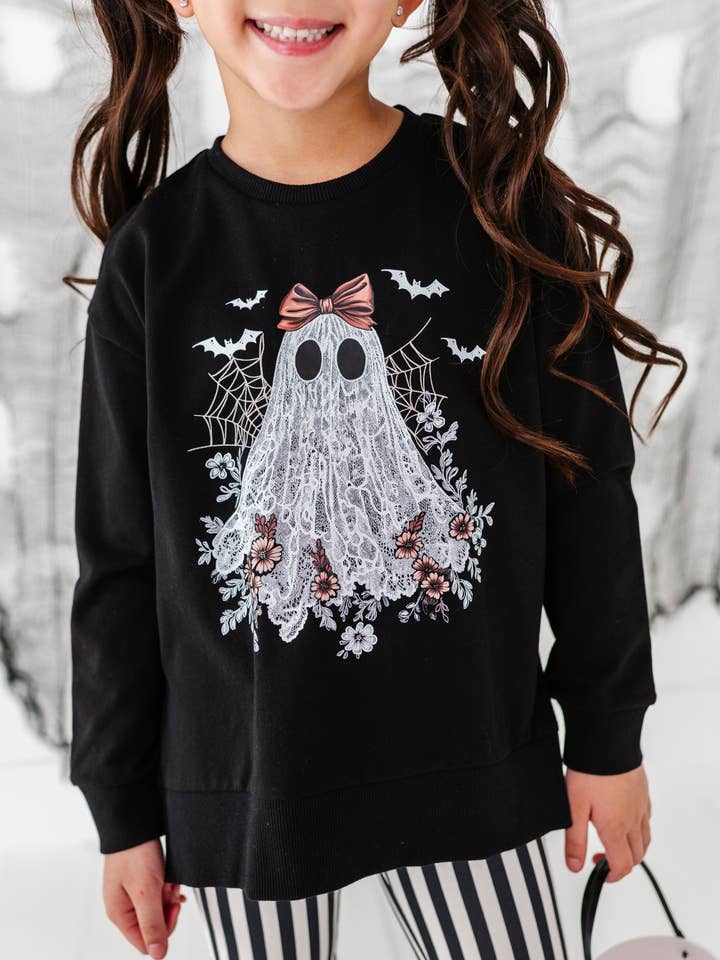 Lacey the Ghost | SIDE-SPLIT SWEATSHIRT for wholesale by Made By Molly