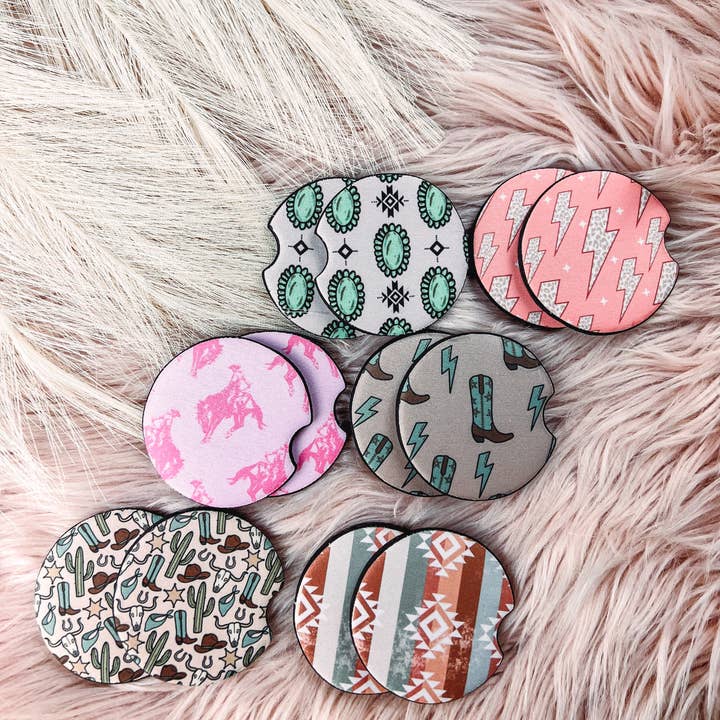 Adelyn Elaine's - Wholesale Car Coaster - Women's - Western Cowgirl Collection Car Coasters