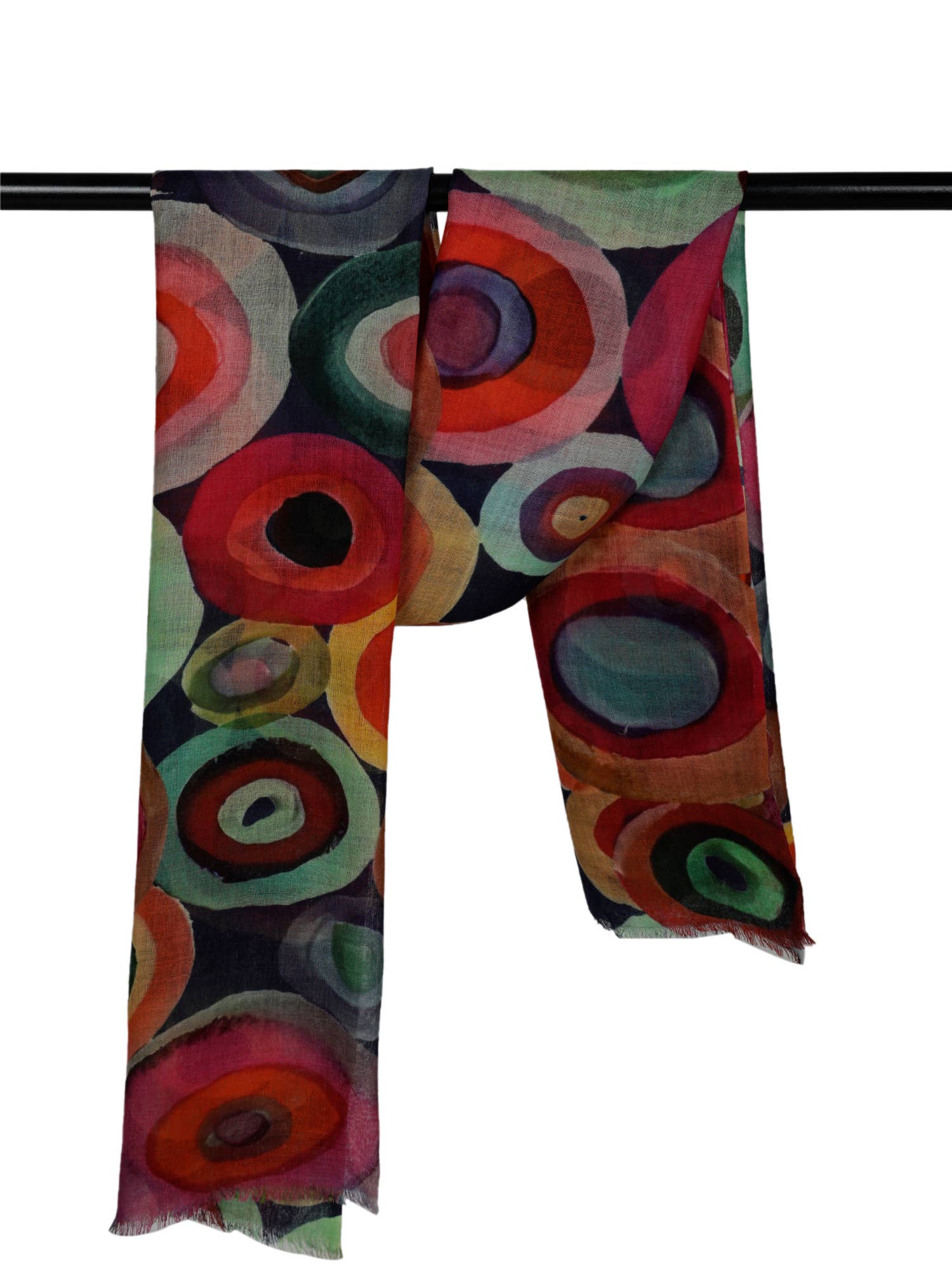 Namaskar Australia - Wholesale Scarf - Women's - Concentric Circle print  Merino Silk Designer Scarf1