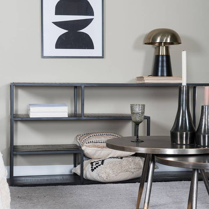 Home67 - Wholesale Console Table - Huub Black Mango Wood sideboard 125 cm2