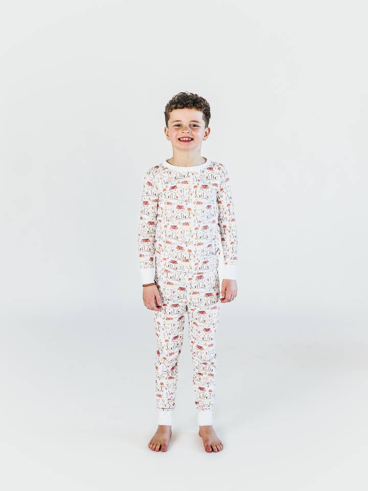 Campfire Long Sleeve and Pants Pajama Set for wholesale by Pima Bee