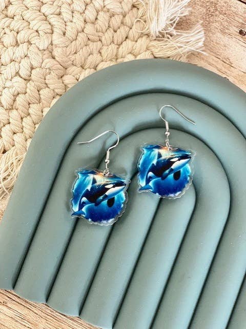 Orca and Whale Earrings Ocean Animal Lover Jewelry for wholesale by Briar layne
