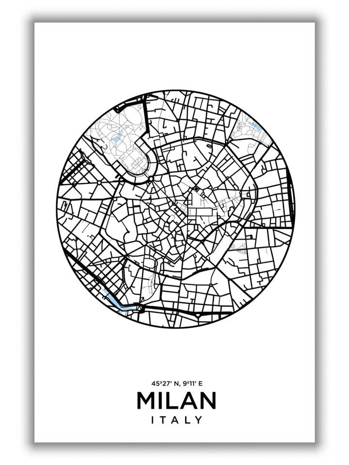 Map of Milan for wholesale by Stanley Print House
