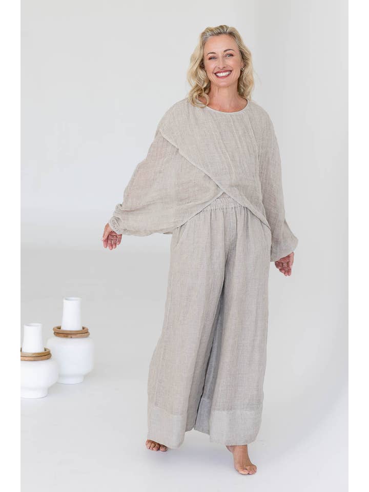 Kosa Reversible Linen Top - Natural for wholesale on Faire1