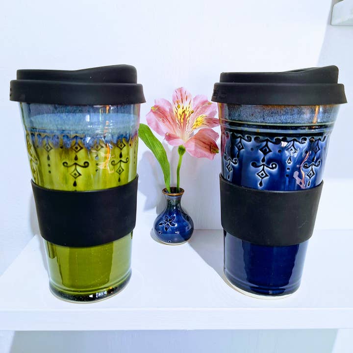 Plays in Mud Pottery - Wholesale Insulated Mug/Tumbler - 16 oz Travel Mug Handmade Stoneware Made to Order9