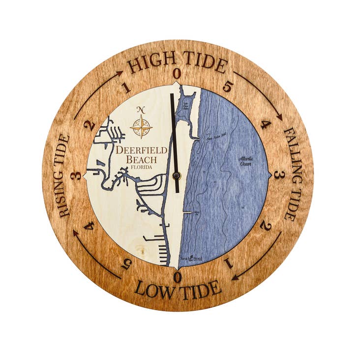 Sea & Soul Nautical Chart Art - Wholesale Wall Clock - Florida East Coast Nautical Chart Tide Clock-Many Locations60