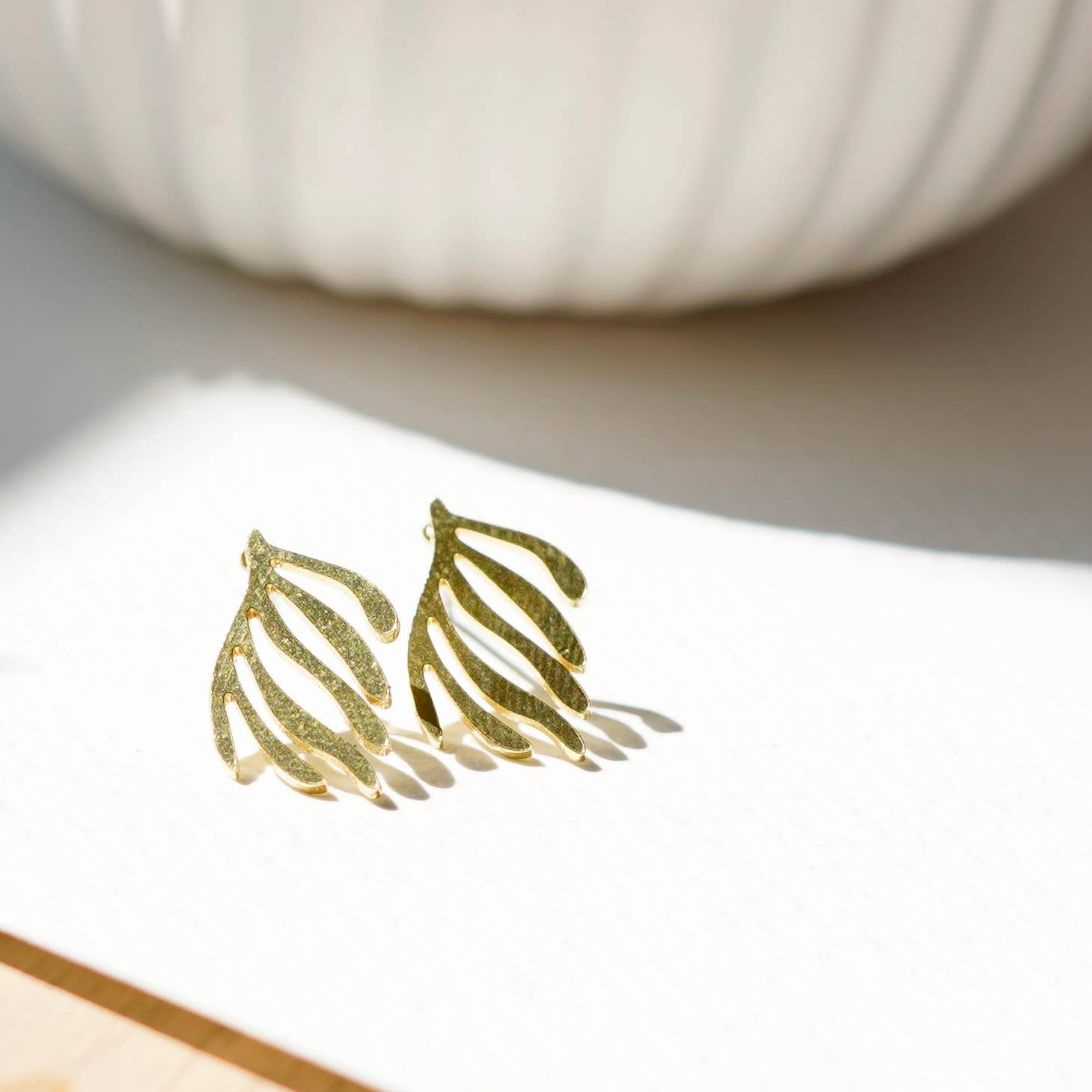 Copper Bee - Wholesale Stud/Post Earrings - Botanical Collection | Fern Studs