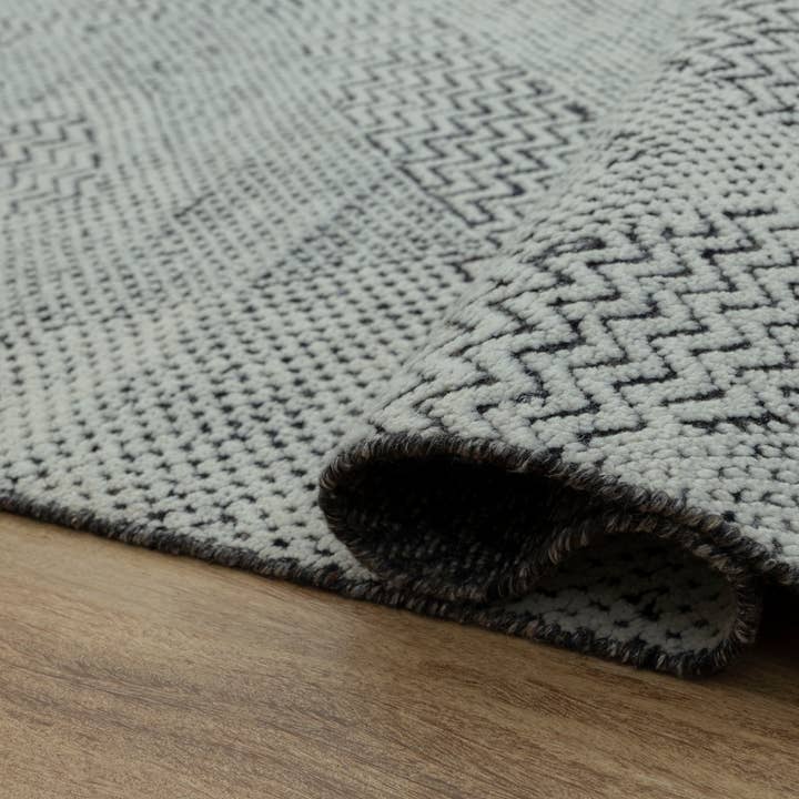 Aesthetic Homes LLC – wholesale Matta – 8x10 Marockansk Mat Grå Svart Ull Plysch Modern 90091