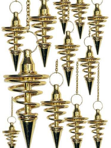 Gold Metal Spiral Pendulums(12 pcs) DPSPGB for wholesale by Starlinks Gifts