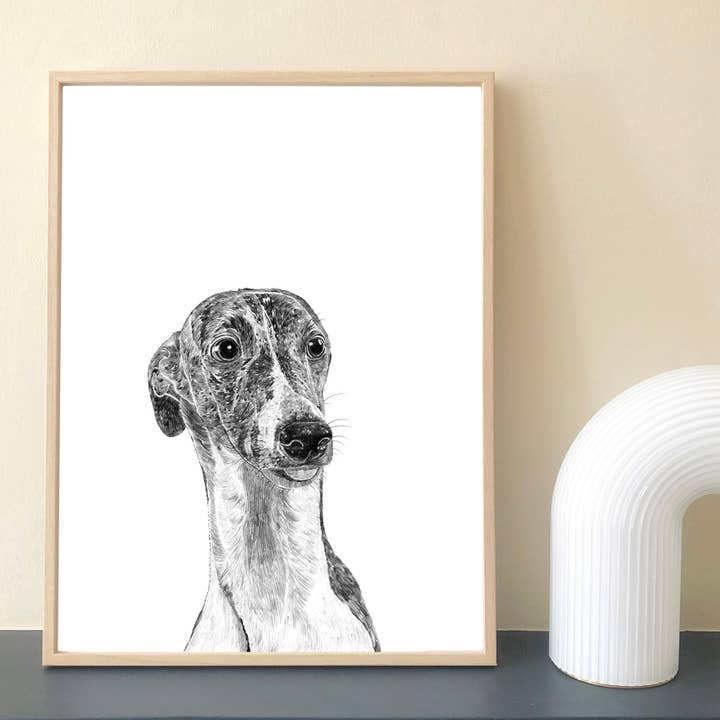 Whippet Dog Art Print voor wholesale door Ros Shiers