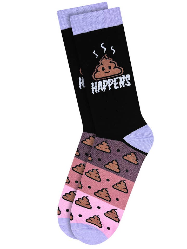 Twisted Soles Shit Happens Novelty Adult Socks Size UK 8-12 for wholesale by Grindstore