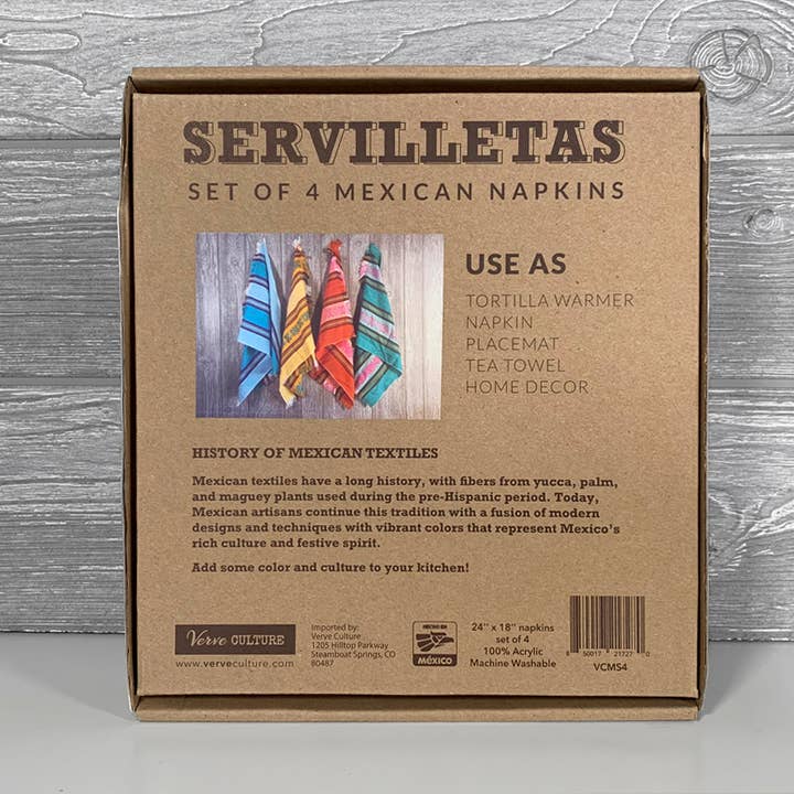 Verve Culture - Wholesale Dinner & Cloth Napkin - Servilletas - Set of 4 Mexican Napkin