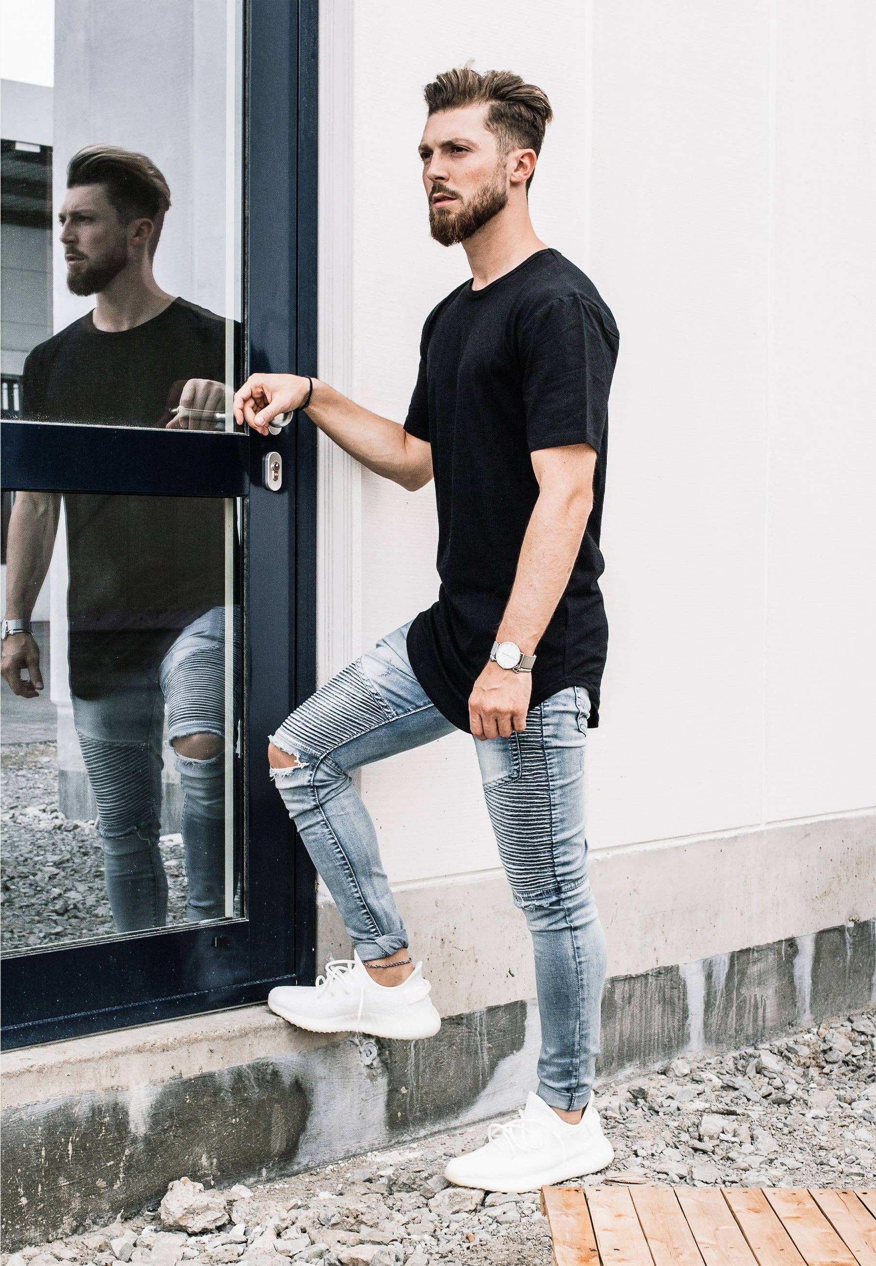 Blackskies – T-shirt – Homem por atacado – T-shirt de corte redondo preto1